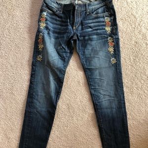 Driftwood ankle length Jeans with embroidery